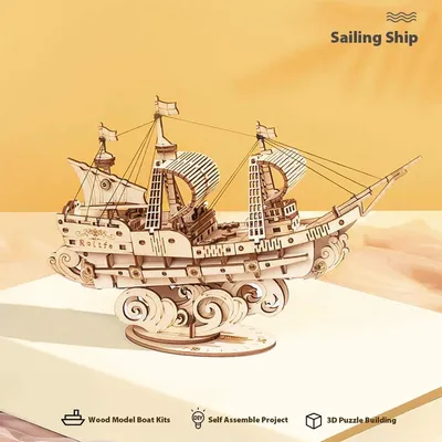 Rolife 3D Puzzle Holz Erwachsene und Jugendliche Segelschiff Bastelsets Geburtstagsgeschenke
