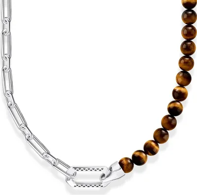 Thomas Sabo KE2179-826-2-L55V Herren-Kette Silber mit braunem Tigerauge 1
