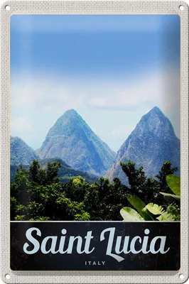 Produktbild von Blechschild Reise 20x30cm Saint Lucia Italien Gebirge Natur