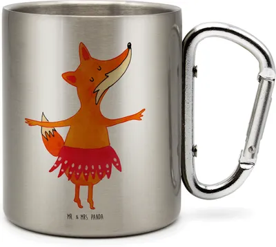 Produktbild von Mr. & Mrs. Panda Edelstahl-Thermobecher Fuchs Ballerina - Transparent - Geschenk, Campingtasse, Teetasse, Geburtstag, Elegant, Thermobecher, Isolierbecher, Ballett