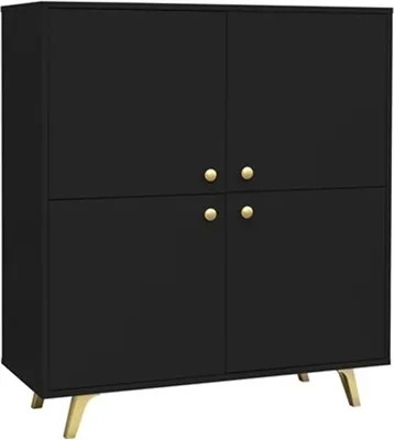 Produktbild von Kommode SIENA – modernes Sideboard Wohnzimmer Schrank mit viel Stauraum (Schwarz)
