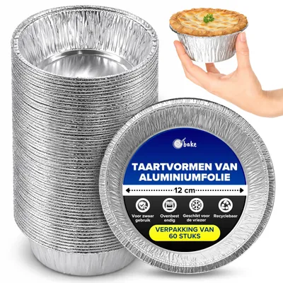 Alufolie-Backschalen rund 12 cm, 60 Stück, Einweg