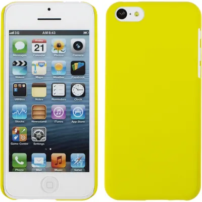 Produktbild von PhoneNatic Case kompatibel mit Apple iPhone 5c - Hülle gelb gummiert Hard-case + 2 Schutzfolien