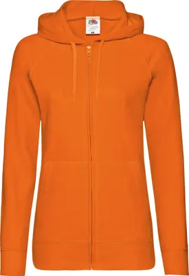 Produktbild von Fruit Of The Loom Damen Kapuzenjacke / Kapuzen-Sweatshirt / Hoodie mit Reißverschluss, tailliert BC2658 (Large) (Orange)