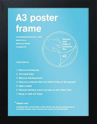 Produktbild von DIN A3 Posterrahmen 29,7 x 42 cm schwarz