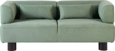 Obrázek produktu pro BELIANI 2místná pohovka světle zelené látkové čalounění vodoodpudivý materiál moderní styl obývací pokoj