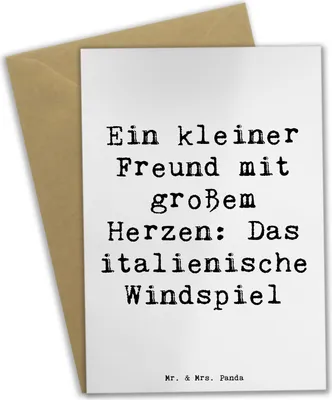 Produktbild von Mr. & Mrs. Panda Grußkarte Spruch Italienisches Windspiel - Weiß - Geschenk, Hunderassen Eigenschaften, Hunderasse, Vielfalt, weihnachtskarten, osterkarten, anmutig