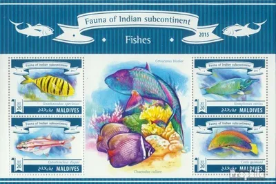 Produktbild von Briefmarken Malediven 2015 Mi 5589-5592 Kleinbogen (kompl. Ausg.) postfrisch Fische