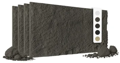 Produktbild von HEXIM Steinoptik Felsen Platten 4 Stück 120x60cm PolyurethanWandverkleidung 2,92 m² 3D Paneele Bruchstein Stone Nachbildung Wandpaneele Wanddeko Steinplatte Felswand Wohnzimmer Innenwand grau (A002-04 Grey)