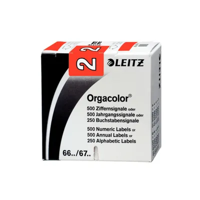 Zdjęcie produktu dla Sygnał numeryczny LEITZ Orgacolor "2", na rolce, czerwony