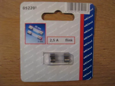 Image de 20 pièces Düwi fusible fin 5x20mm rapide 2,5 A fusible