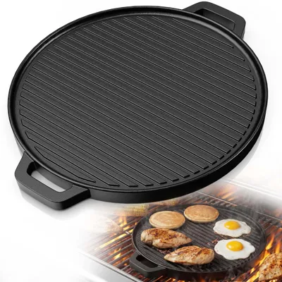 Obrázok produktu pre Grilovacia doska s rukoväťou, liatina, 33 cm, s nepriľnavým povrchom
