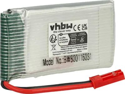 Produktbild von vhbw Akku für Modellbau z.B. Racing Car, Helikopter, Flugzeug (1100mAh, 3,7V, Li-Polymer, JST)