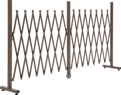 Produktbild von Outsunny Absperrgitter ausziehbar 52-405 cm aus Aluminium, H103,5cm, Braun