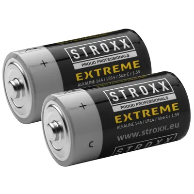 Produktbild von Stroxx Alkaline Batterie C LR14 2 Stück PET Blisterkarte