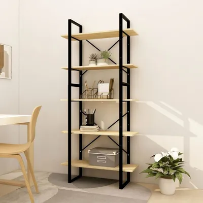 Produktbild von The Living Store Bücherregal 5 Fächer 80x30x175 cm Massivholz Kiefer