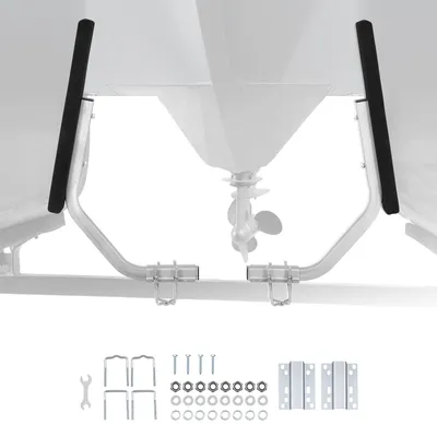 Image de Guides de remorque VEVOR, largeur réglable de 0 à 3 cm, en acier haute résistance avec plaques d'appui épaisses, adaptés aux remorques pour pontons avec supports (poutre en L / caisson / profilé en C)
