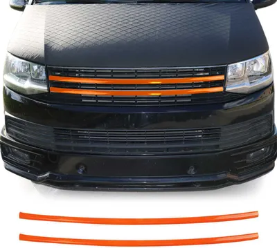 Produktbild von Kühlergrill Leisten für VW T6 Transporter Caravelle Multivan 2015-2019 Orange 2x