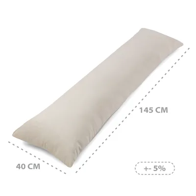 Zdjęcie produktu dla Poszewka na poduszkę do spania Velvet 40 x 145 cm - Podłużna poszewka na poduszkę beżowa
