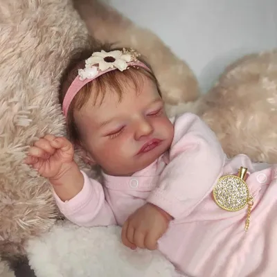 Produktbild von 45 Cm Silikon-Reborn-Babypuppe Rosalie Mit Verwurzeltem Haar, Weicher Körper, Lebensechtes Baby, Handbemalt, 3D-Haut, Sichtbare Adern