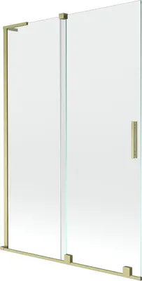 Produktbild von Mexen Velar L Badeabtrennung 2-flügelig verschiebbar 120 x 150 cm, transparent, gold gebürstet - 896-120-003-01-55