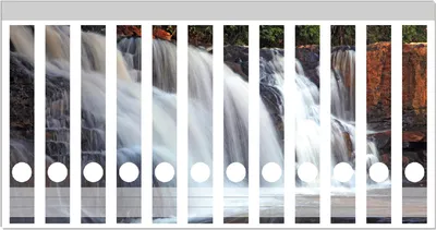 Produktbild von Wallario Ordnerrücken Sticker, selbstklebend für schmale Ordner, 12 Stück, Motiv Wasserfall  im  thailändischen  Regenwald