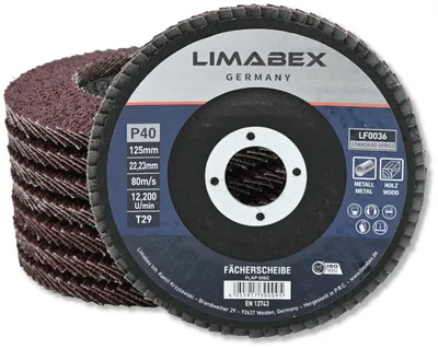 Produktbild von Fächerscheiben 125 mm Holz Metall P40 Lamellenscheiben 20 Stück