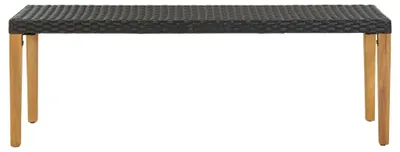 Produktbild von vidaXL Gartenbank 80 cm Poly Rattan Schwarz