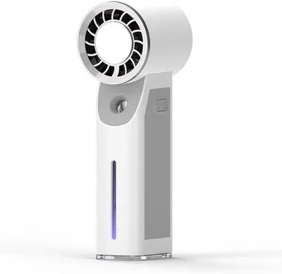 Produktbild von Mini Handventilator mit Wassernebel - Vielfach einstellbar und USB-ladbar - Für Innen- und Außenbereich