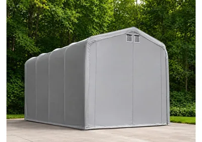 Zdjęcie produktu dla Mobilny garaż namiotowy PVC 720HD 4x8m – wysokość okapu 3,3m - Szary