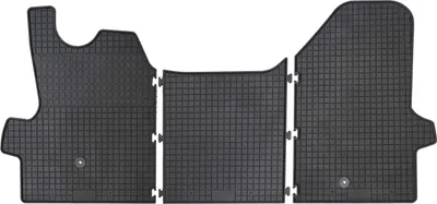 Produktbild von für Iveco Daily ab 11/2020 Passform Fußmatten PETEX Gummimatten 3-teilig schwarz Allwettermatten Gummifußmatten