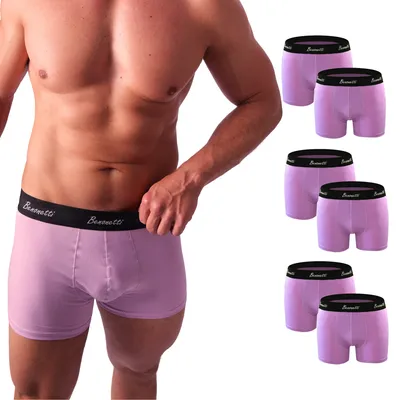 Produktbild von Benonetti Herren Boxershorts, atmungsaktive Baumwollunterwäsche mit Komfortbund, Bequem & langlebig, kein Aufrollen (6er Set, Flieder, XL)