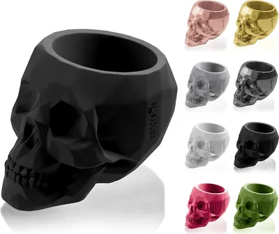Produktbild von Concrette Skull, Schwarz, Beton, 115 mm, 165 mm, 110 mm, 1,45 kg