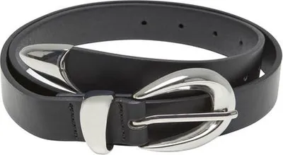 Produktbild von Damen-Gürtel Urban Classics mit breiter Schnalle, aus Kunstleder, schwarz/silber – Größe L/XL