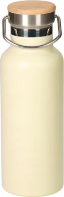 Produktbild von Edelstahl Trinkflasche 500 ml 'Cascada' - doppelwandige Isolierflasche hält Getränke stundenlang kühl - Auslaufsichere Flasche für Arbeit, Sport & Wandern - Wasserflasche mit Henkel Gelb