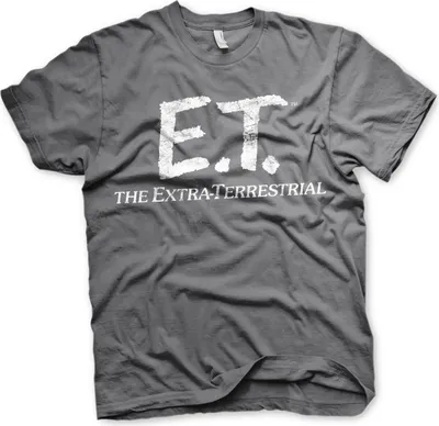Produktbild von E.T. Extra-Terrestrial Distressed Logo T-Shirt - Large - Dark-Grey