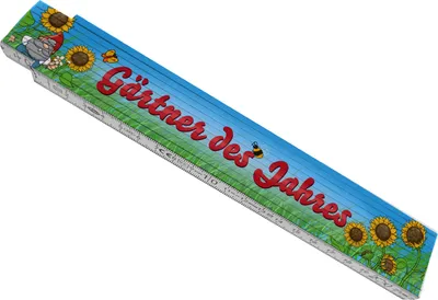 Produktbild von Gärtner des Jahres Meterstab aus Holz mit Gartenzwerg