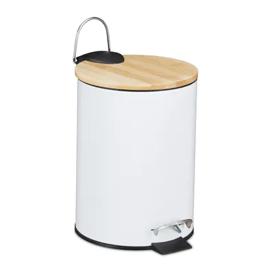 Produktbild von relaxdays Kosmetikeimer mit Bambusdeckel 3 Liter