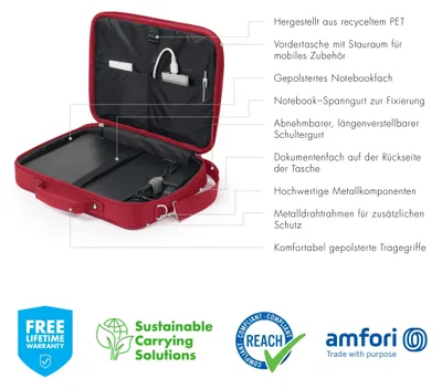 Obrázok produktu pre Dicota Eco Multi BASE 15-17.3 Red