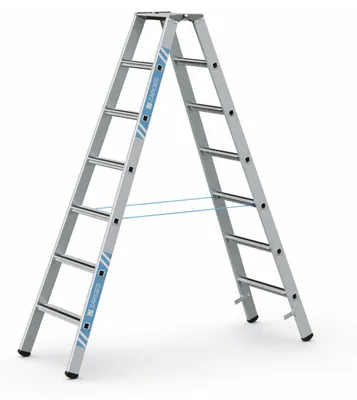 Produktbild von Zarges gebördelte Stehleiter, eloxiert Saferstep B 2x7 Stufen