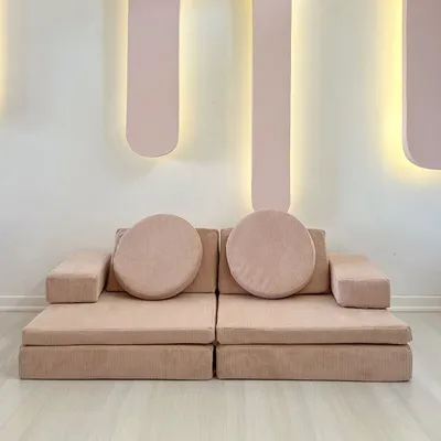 Produktbild von Hanah Home, Puzzle - Pink, 2-Sitzer-Schlafsofa, 100 % POLYESTER, Rosa, 140 x 70 x 46 cm