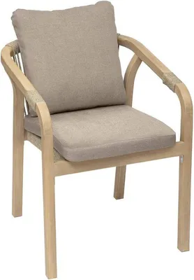 Immagine prodotto di Sedia da giardino in legno di acacia, grande, con braccioli, nei colori naturale e taupe - HES23-165345