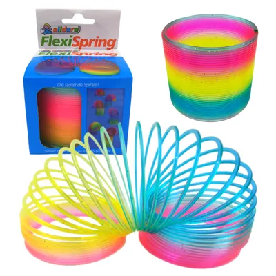 Productafbeelding van alldoro Trapdecoratie, Regenboogspiraal, Kleurrijke springveer, Ø 7 cm