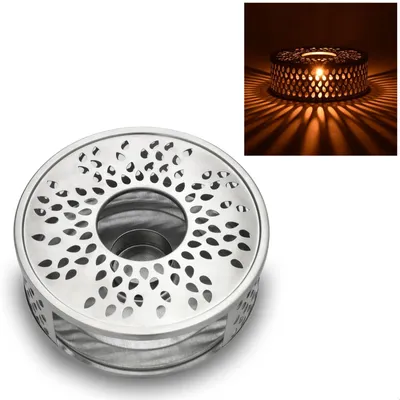 Produktbild von Teewarmer Stövchen Warmhalter - Edelstahl - Ø 15,5 cm - Teelichthalter