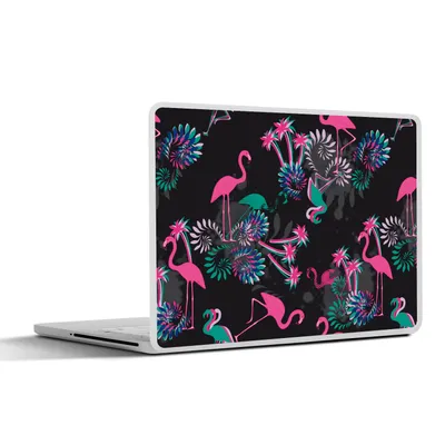 Produktbild von MuchoWow® Laptop Aufkleber Sticker Cover Flamingo - Muster - Rosa - Dschungel 25x18 cm - Laptop-Deko