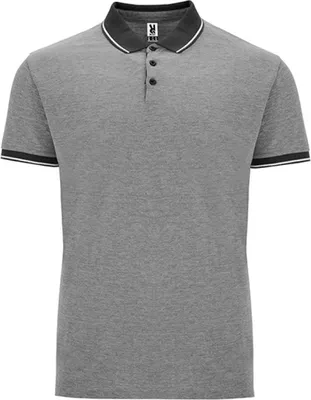 Produktbild von Roly PO0395 | Herren Polo Bowie Poloshirt, 100% Baumwoll-Piqué - Farbe: Black Melange 243 - Größe: S