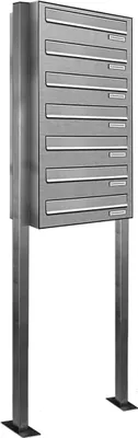 Produktbild von 7er V2A Edelstahl Standbriefkasten Freistehend Durchwurfanlage