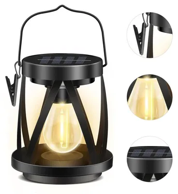 Produktbild von Solar Flammenlampe 3-in-1 – IP65 wasserdicht, Eisen antik, Solarpanel – 12 Stunden Leuchtdauer – Garten-Wegbeleuchtung und Außenlampe