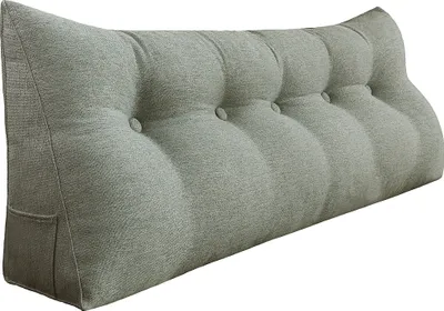 Produktbild von Ergonomisches Kopfteilkissen in Leinenoptik, Lesekissen, Keilkissen, Rückenkissen, Ruhekissen, Dekokissen