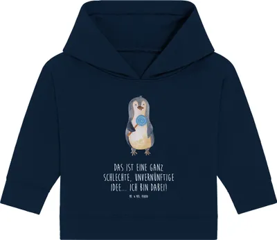 Produktbild von Mr. & Mrs. Panda Organic Baby Hoodie Pinguin Lolli 24. - 36. Monat - French Navy - Geschenk, Kapuzenshirt, Süßigkeiten, Unvernünftig, Spruch, Kapuzensweatshirt, Pinguine